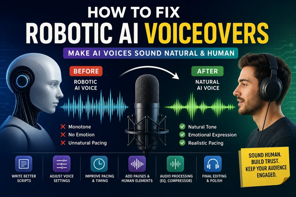 How to Fix Robotic Sound in AI Voiceovers (